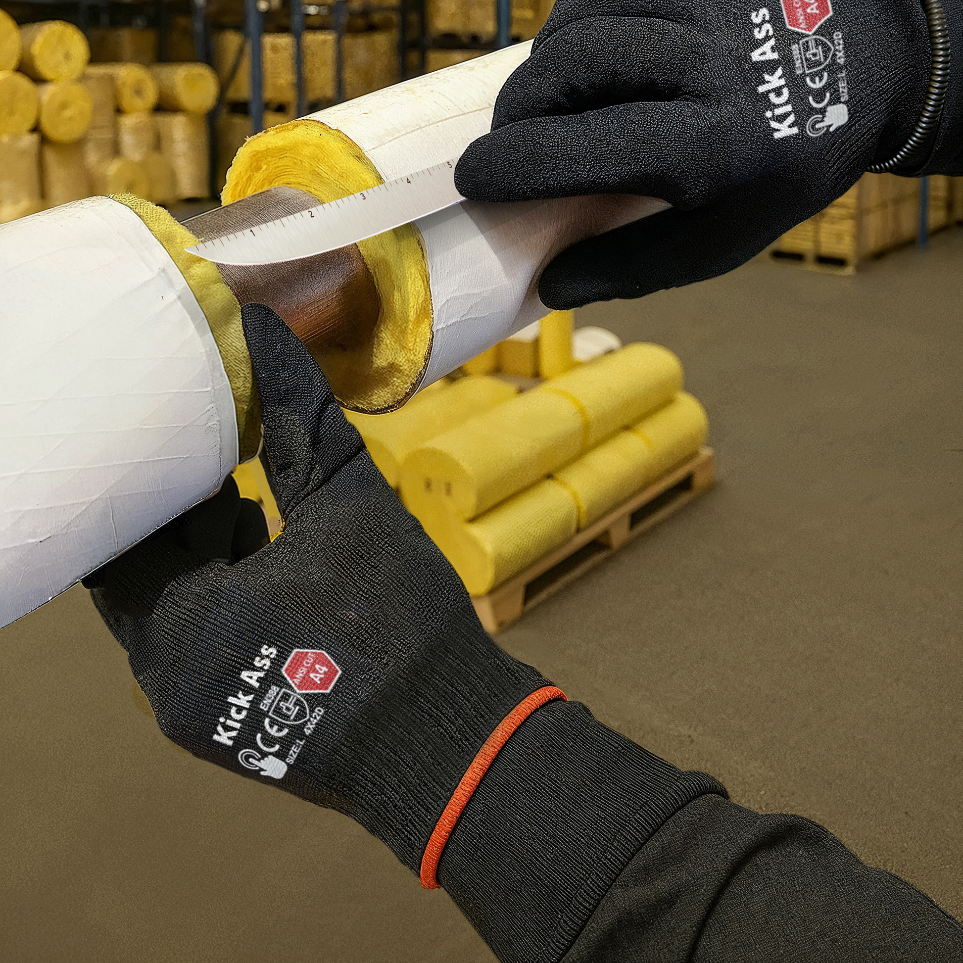 Kick Ass Gloves - ANSI/ISEA 105 Cut Level 4 Cut Protection for Insulators - Kick Ass Fab
